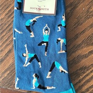 Socksmith Women's Blue Yoga Pattern Socks